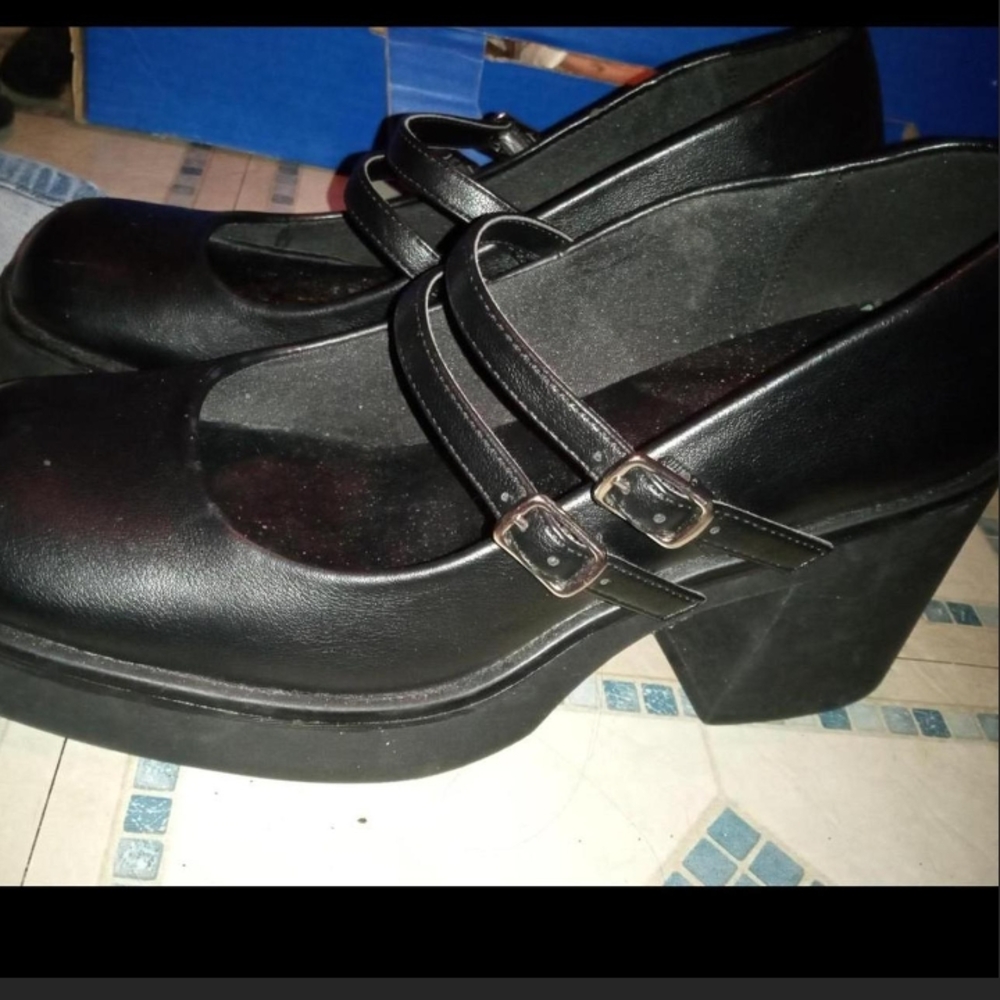 Black Platform Mary Jane Shoes
